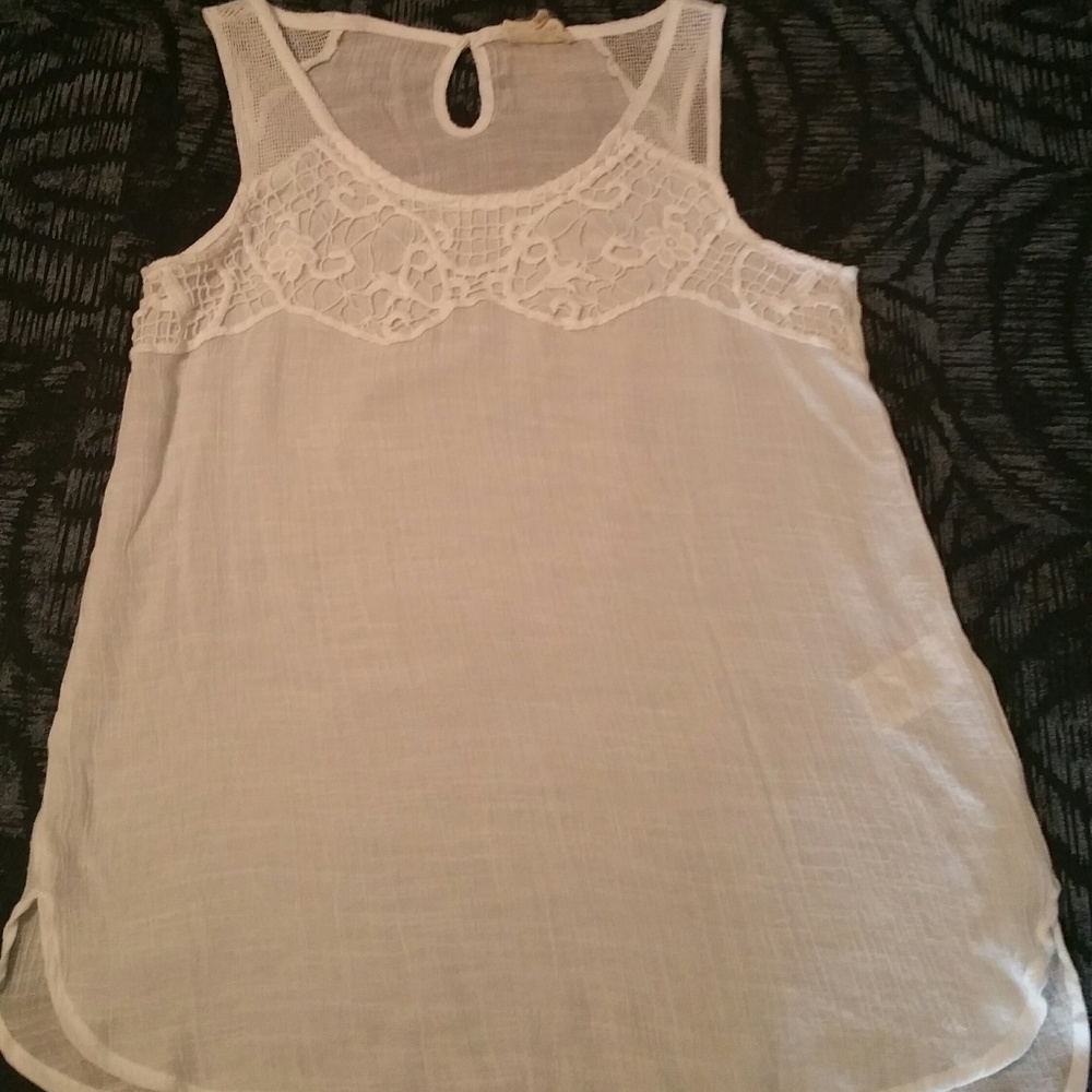 #169 Dept222 White Sheer Women's Tank